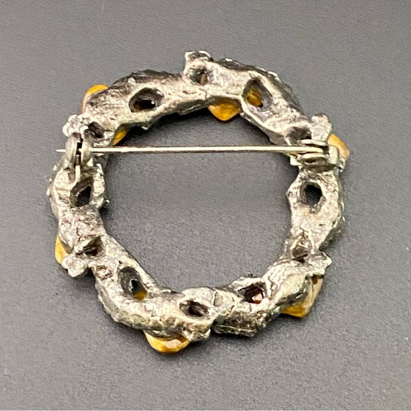 Vintage Tigers Eye Brooch Pin - Picture 2 of 4